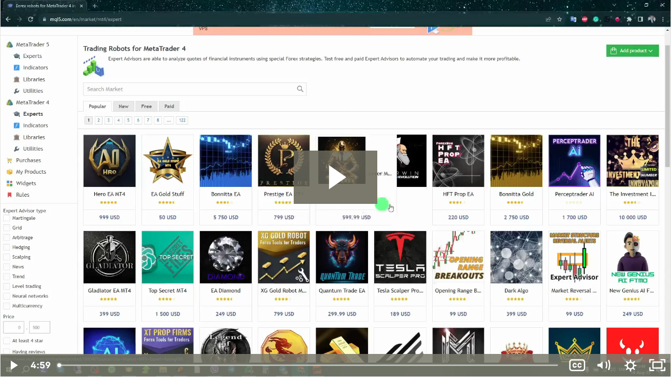 MetaTrader4 | How to find expert advisors on MQL