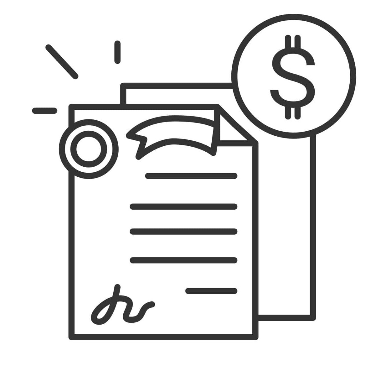 bonds icon investment security papers linear