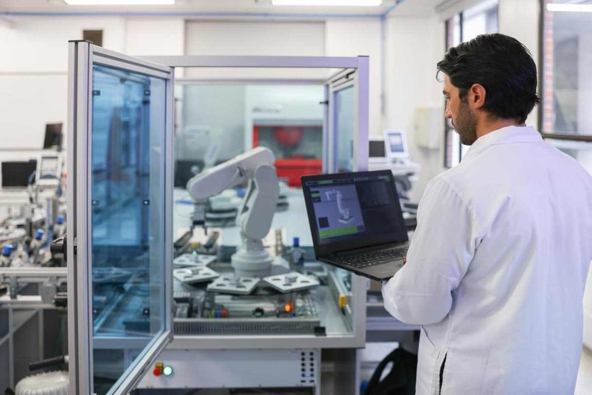 Desarrollador en un laboratorio de robótica. Este es otro sector que atrae a la inversión en tecnología.
