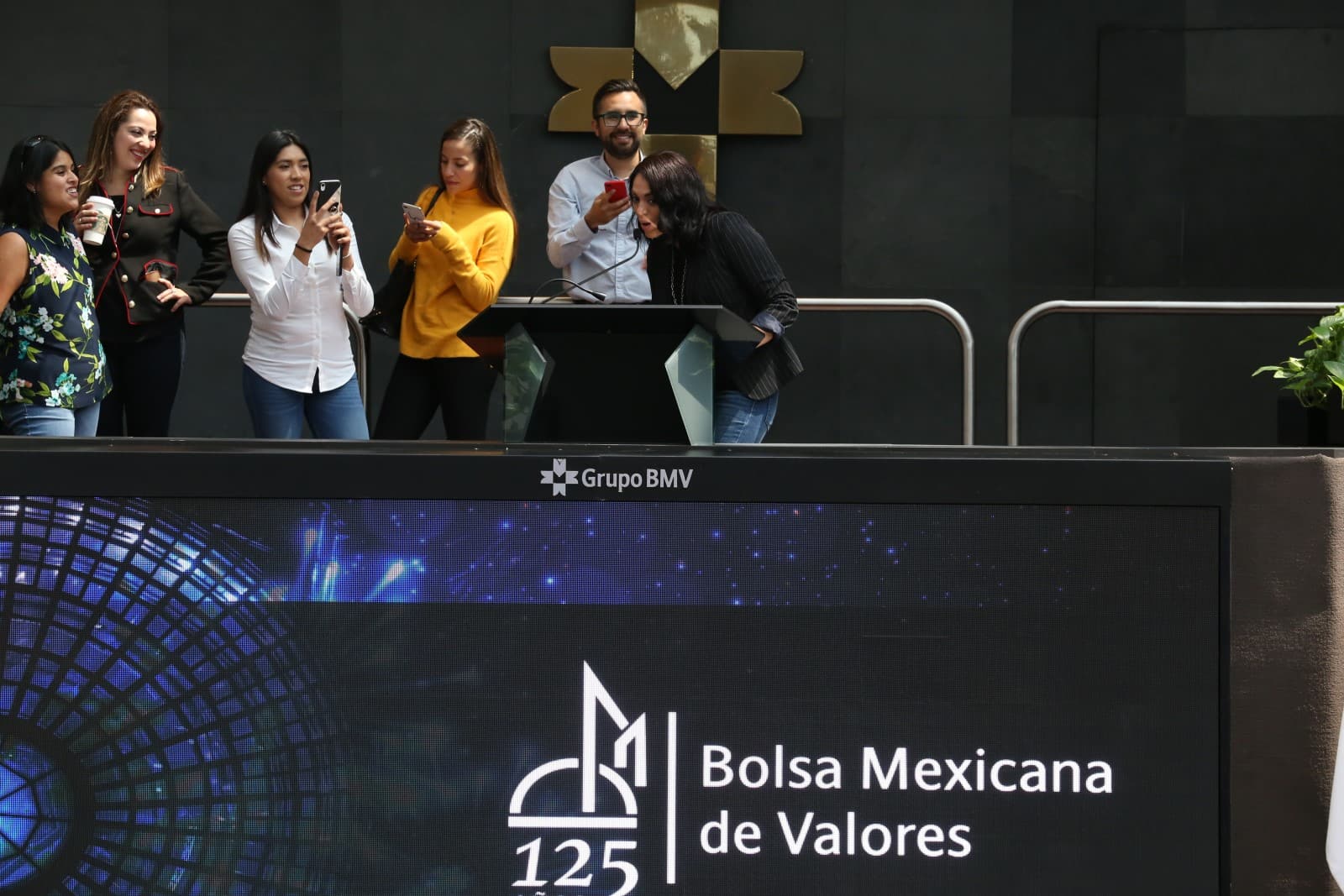 Auction floor of the Mexican stock exchange in Mexico City.