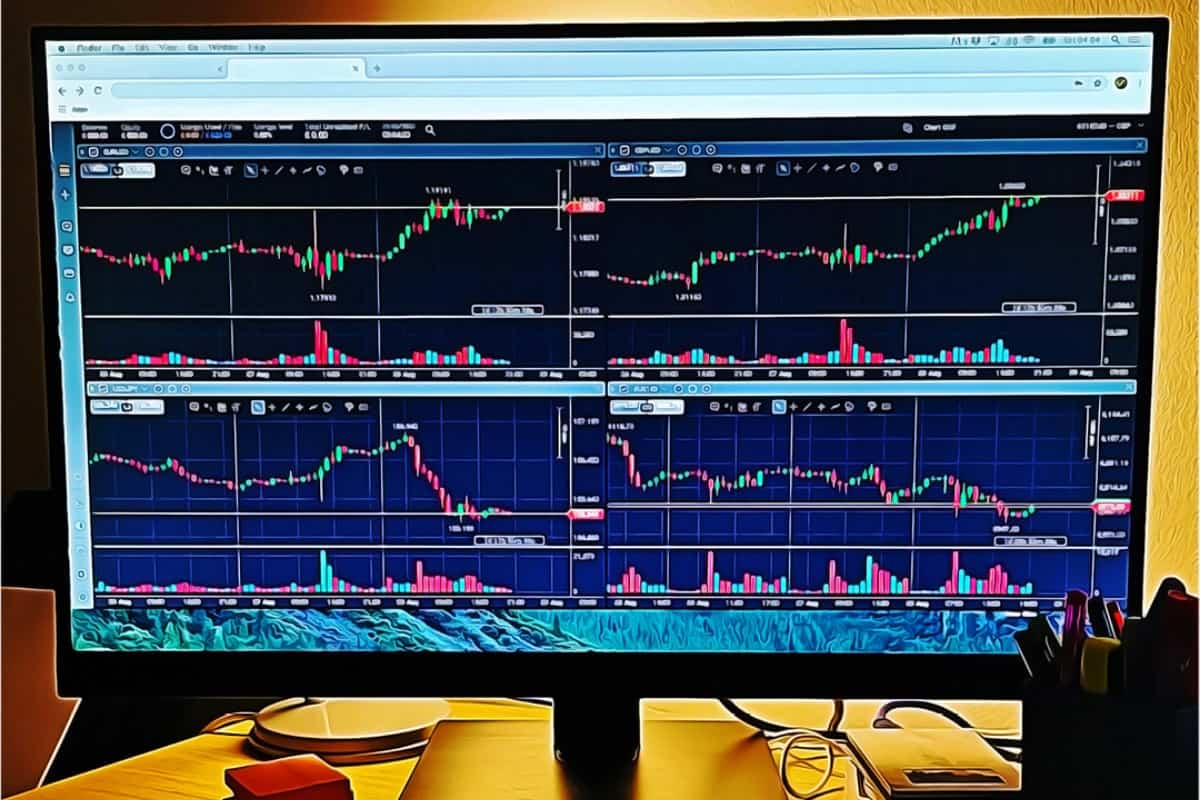 Gráficos de trading online en una computadora