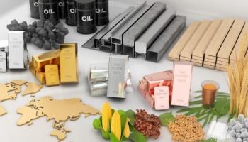 Máiz, carbón, lingotes de oro, cobre y plata, que hacen parte del mercado de materias primas.