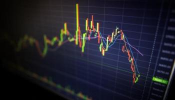 Gráfico de tendencia de precios. Foto concepto de opciones binarias.